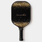 Elegant Goud Glitter Naam Pickleball Paddle (Voorkant)