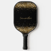 Elegant Goud Glitter Naam Pickleball Paddle (Achterkant)