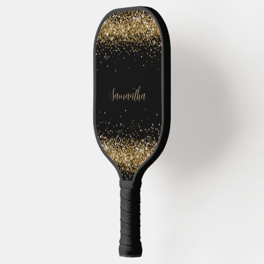 Elegant Goud Glitter Naam Pickleball Paddle (Links)