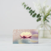 Elegant Goud Glitter Ombre Lotus Holografisch Visitekaartje (Staand voorkant)