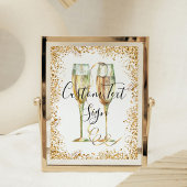 Elegant Goud Glitter Party Teken Poster