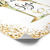 Elegant Goud Glitter Party Teken Poster (Hoek)