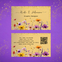 Elegant Goud Glitter QR Code Zakelijke Kaart
