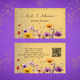 Elegant Goud Glitter QR Code Zakelijke Kaart Visitekaartje