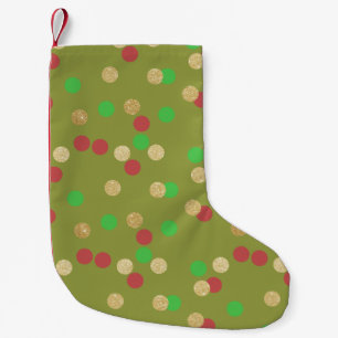 elegant goud glitter red green kerstconfetti kleine kerstsok