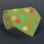elegant goud glitter red green kerstconfetti stropdas<br><div class="desc">Stijlvol ontwerp met faux gouden glitter, rood en groen kerstpatroon.</div>