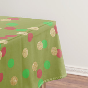 elegant goud glitter red green kerstconfetti tafelkleed