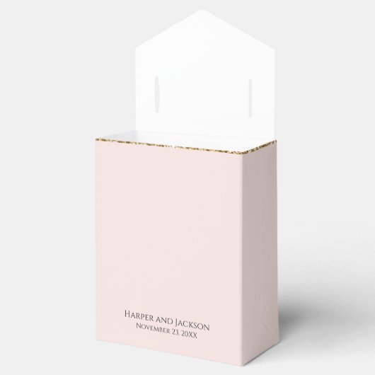 Elegant Goud Glitter Roze Bruiloft Favor Box Bedankdoosjes (Geopend)