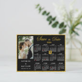 Elegant Goud Glitter Script Photo Save the Date Aankondigingskaart (Staand voorkant)