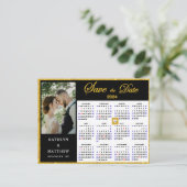 Elegant Goud Glitter Script Photo Save the Date Aankondigingskaart (Staand voorkant)