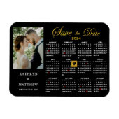 Elegant Goud Glitter Script Photo Save the Date Magneet (Horizontaal)
