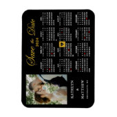 Elegant Goud Glitter Script Photo Save the Date Magneet (Verticaal)