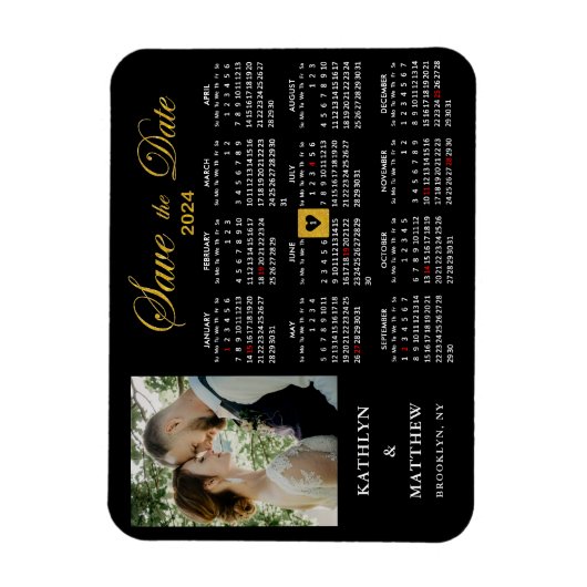 Elegant Goud Glitter Script Photo Save the Date Magneet (Verticaal)