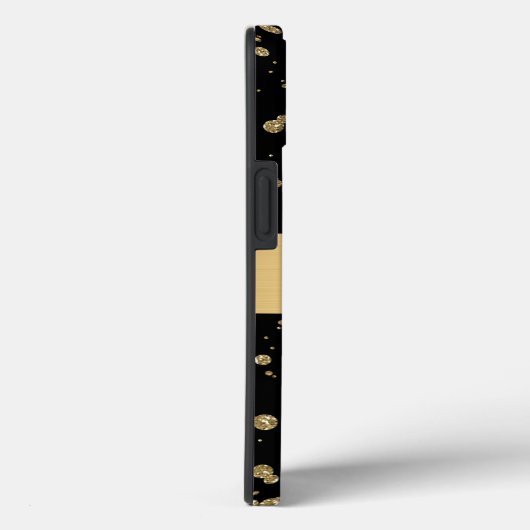 Elegant Goud Glitter Sparkle Black Personaliseer Case-Mate iPhone Case (Achterkant / Rechts)
