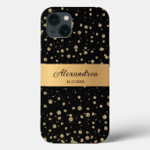 Elegant Goud Glitter Sparkle Black Personaliseer Case-Mate iPhone Case (Achterkant)
