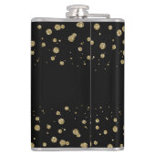 Elegant Goud Glitter Sparkle Black Personaliseer Heupfles (Achterkant)