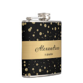 Elegant Goud Glitter Sparkle Black Personaliseer Heupfles (Rechts)