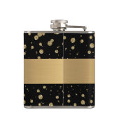 Elegant Goud Glitter Sparkle Black Personaliseer Heupfles (Achterkant)