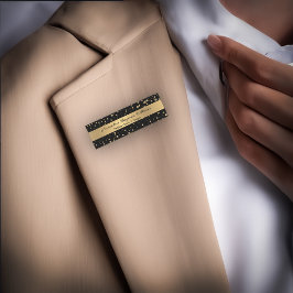 Elegant Goud Glitter Sparkle Black Personaliseer Naamplaatje