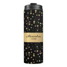 Elegant Goud Glitter Sparkle Black Personaliseer