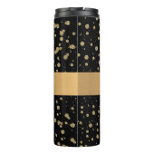 Elegant Goud Glitter Sparkle Black Personaliseer Thermosbeker (Achterkant)