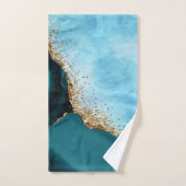 Elegant Goud Glitter Turquoise Marmer Bad Handdoek (Handdoek)