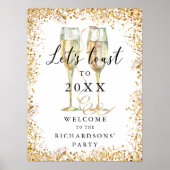 Elegant Goud Glitter Welkomstbord Poster (Voorkant)