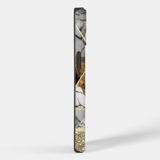 Elegant Goud Glitter Zwart Marmer Geometrisch Case-Mate iPhone Case (Achterkant / Rechts)