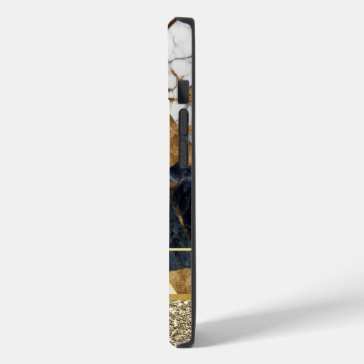 Elegant Goud Glitter Zwart Marmer Geometrisch Case-Mate iPhone Case (Achterkant / Links)