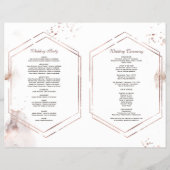 Elegant goud glitters wast kader trouwprogramma flyer (Achterkant)