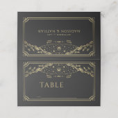 Elegant Goud Gotische Tarot Kaart Bruiloft Plaatskaartje (Buitenkant ongevouwen)