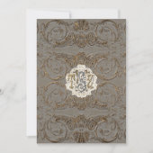 Elegant Goud Goud Barok Custom Monogrammed 5 Kaart (Voorkant)