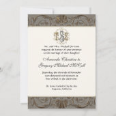 Elegant Goud Goud Barok Custom Monogrammed 5 Kaart (Achterkant)