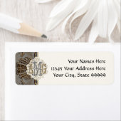 Elegant Goud Goud Barok Custom Monogrammed Etiket (Insitu)