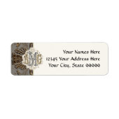 Elegant Goud Goud Barok Custom Monogrammed Etiket (Voorkant)