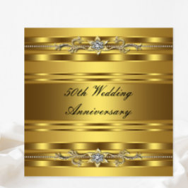 Elegant Goud Gouden 50ste Huwelijksjubileum Kaart