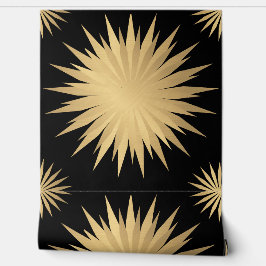 Elegant Goud Gouden Zwart Modern Patroon Behang
