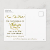 Elegant Goud Gradient Bruiloft Opslaan Datum Brief Feestdagenkaart (Achterkant)
