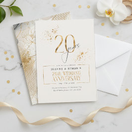 Elegant Goud & Grijs Bloemen 0e Jubileum ID1169 Kaart