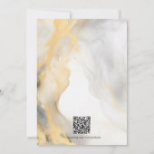 Elegant Goud Grijs Goud Bloemen Wassen QR code Kaart (Achterkant)