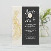 Elegant Goud Grijs Juicht op Jaren Pensioenfeest Kaart (Staand voorkant)