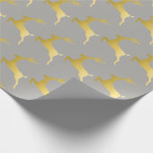 Elegant Goud Grijs Kerstmis Rendier Patroon Cadeaupapier (Hoek)
