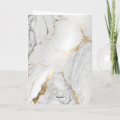 Elegant Goud Grijs Marmer Haar Geloften Kaart (Achterkant)