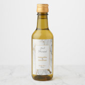 Elegant Goud Grijs Marmer Wijn Etiket (Voorkant)