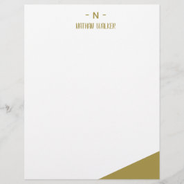 Elegant Goud & Grijs Monogram I Minimalistisch Ele Briefhoofd