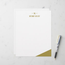 Elegant Goud & Grijs Monogram I Minimalistisch Ele Briefhoofd