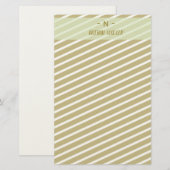 Elegant Goud & Grijs Monogram I Minimalistisch Ele Briefpapier (Voorkant / Achterkant)