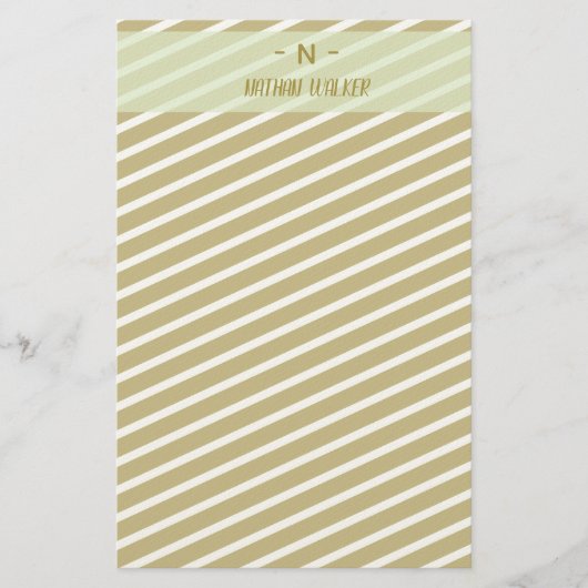 Elegant Goud & Grijs Monogram I Minimalistisch Ele Briefpapier (Voorkant)
