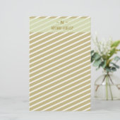 Elegant Goud & Grijs Monogram I Minimalistisch Ele Briefpapier (Staand voorkant)
