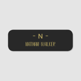 Elegant Goud & Grijs Monogram I Minimalistisch Ele Naamplaatje